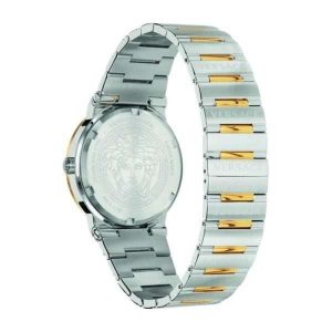 Versace Men’s Quartz Swiss Made Two-tone Stainless Steel Silver Dial 41mm Watch VEVI00320